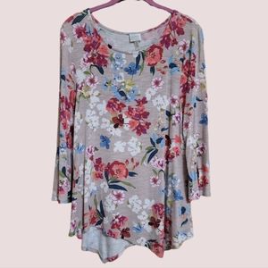 Cupio Floral 3/4 Sleeve Tunic